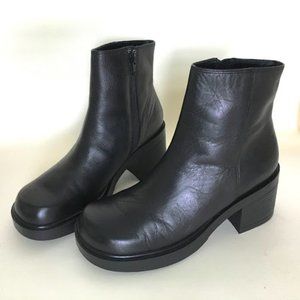 Vintage Chunky Square Toe Boots